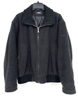 Hugo Boss mens size 42/XL Gray Wool Lublin Sweater bomber Jacket lined full zip