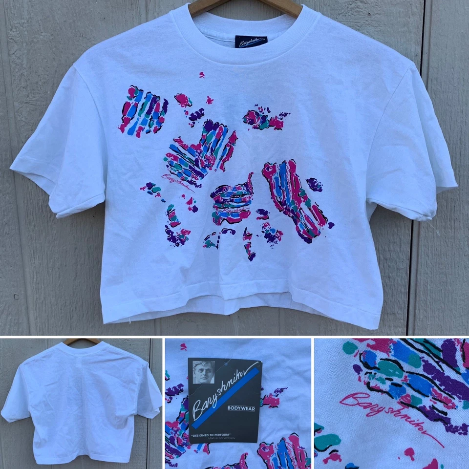 Camiseta corta vintage Baryshnikov Body Wear camiseta corta media camisa años 80 talla S Foto 1 de 4