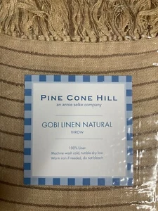 PINE CONO HILL~Annie Selke Co~Throw~GOBI~100% LINO NATURAL~50”x70”~NUEVO CON ETIQUETAS~ - Imagen 1 de 5