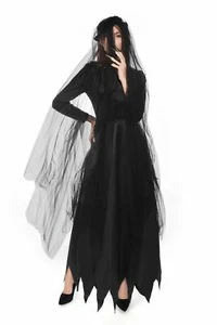 Mujer Disfraz de Halloween Vampiro Bruja Cosplay Fantasma Novia Elegante Vestido de Fiesta # - Imagen 1 de 7