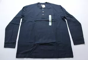 Duluth Trading Men's Longtail T Long Sleeve Henley T-Shirt DM3 Navy Medium NWT - Picture 1 of 6
