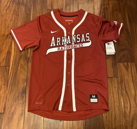 Arkansas Razorbacks Nike Replica Baseball Jersey-Cardinal Size Medium New W/ Tag Cover