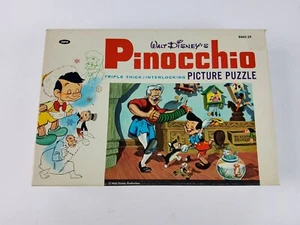Vintage 1960s Disney Jaymar 60 pc Jigsaw Puzzle Complete Gepetto Pinocchio 8660 - Picture 1 of 9