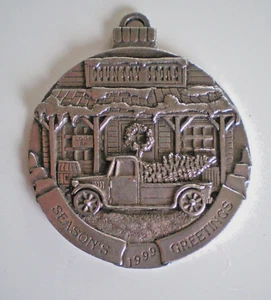 ZINNSCHMUCK 1999 JAHRESZEITENGRÜSSE LANDLADEN LKW WEIHNACHTEN - Bild 1 von 4