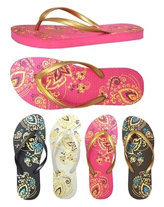 New Women Floral Print Two Toned Beach Flip Flop Sandals size--印花(388L), - Picture 1 of 6