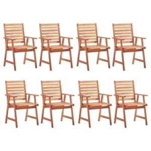 Patio Dining Chairs 8 pcs Solid Acacia Wood vidaXL - Picture 1 of 7