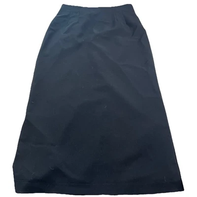 Saia lápis vintage carreira preta forrada minimalista 8 cápsulas EUA profissional chique - Imagem 1 de 4