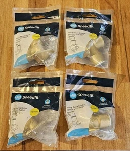 4 X John Guest JG Speedfit 15WBP - Brass Wing Back Elbow 15mm X 1/2" BSP | NEW - Picture 1 of 9