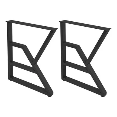 2PCS Iron K-Shaped Industrial Heavy Duty Metal Dining Table Legs 28" H x 24" W - Image 1 of 4