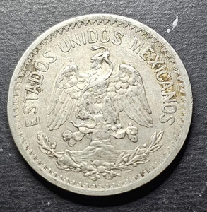 1907 Mexico 50-Centavos 80% Silver Coin, Eagle, Snake, Cap & Rays, KM #445 #3 - Picture 1 of 8