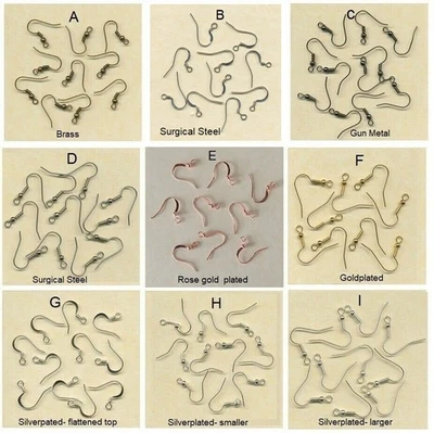 Earring Wires- 11 different to choose from  -10 Pairs for $2-50  (F1) - image 1 of 2