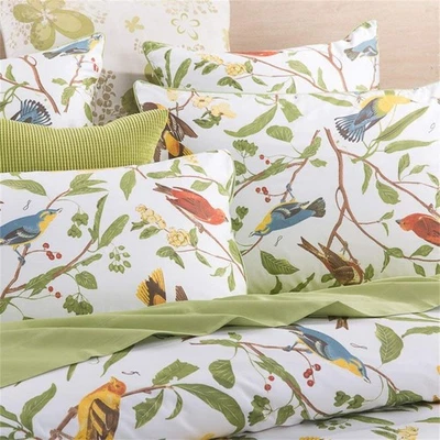 Duvet Cover Set King Size Pastoral Style 3 Piece Branches Birds Floral Print ... - Image 1 of 4