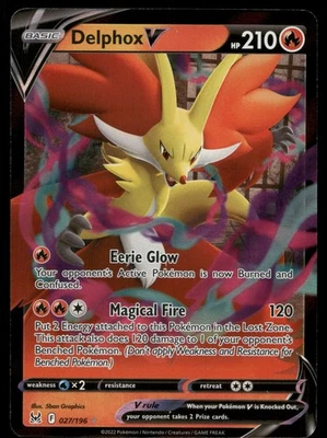 DELPHOX V 27/196 RARE HOLO V LOST ORIGIN POKEMON NM - Image 1 of 2