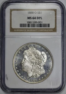 1888-O Morgan Silver $1 Dollar NGC MS 64 DPL Deep Mirror Proof Like - Picture 1 of 5
