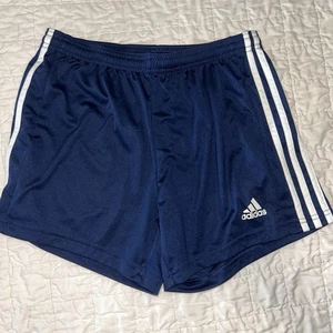 Adidas Aeroready Training Shorts Women's Size Small S Logo 3 Stripes Navy Blue - Picture 1 of 3