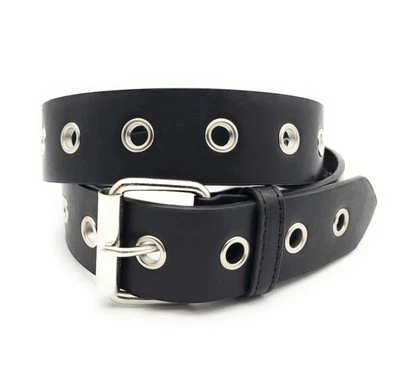 VEN TOMY 1-Loch Nietengürtel Ösen Gürtel Jeansgürtel Damen Herren echt Leder & PU 125cm