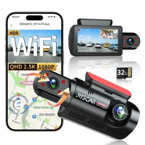 2.5K+1080P Dual Dash Cam Front and Inside, WiFi & GPS Dash Camera for Cars wi... - Picture 1 of 6