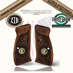 Zib Griffe Holzserie Pistolengriffe für CZ COMPACT, Metallmedaillon Logo - Bild 1 von 7