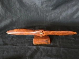 Vintage Holz dekorativer 16" Flugzeug Propeller auf Ständer - Bild 1 von 4