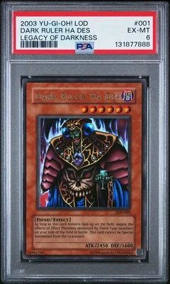 2003 Yu-Gi-Oh! Dark Ruler Ha Des Legacy of Darkness LOD Unlimited Ultra PSA 6 - Image 1 of 2