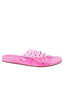 JESSICA SIMPSON Womens Pink Clear Lucite Straps Tislie Slip On Slide Sandals 8 M - Picture 1 of 9