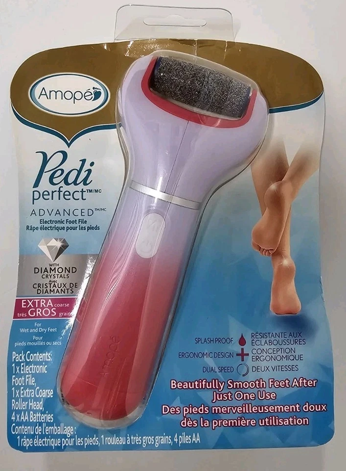 Amope Pedi Perfect Electronic Foot File Diamond Cristales Rosa (1975) E7D Nuevo con Etiquetas Foto 1 de 2