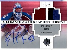 2007-08 Ultimate Collection Autographed Jerseys #PR Patrick Roy JERSEY AUTO /25