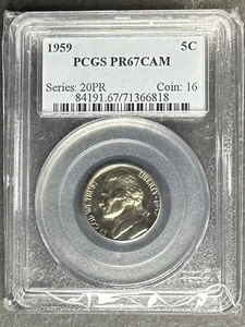 1959 Proof Jefferson Nickel PCGS PR-67 CAM, Buy 3 Items, Get $5 Off!! - Picture 1 of 2