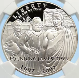 2007 P UNITED STATES US Jamestown 400YR OLD Proof SILVER Dollar Coin NGC i97838 - Picture 1 of 5