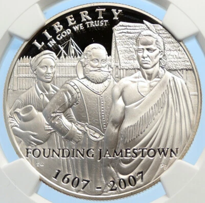2007 P UNITED STATES US Jamestown 400YR OLD Proof SILVER Dollar Coin NGC i97838 - Image 1 of 4