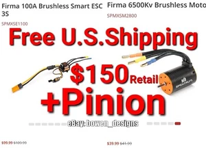 Losi RC Spektrum 100A Combo 3s Smart ESC Brushless IC5 Firma 6500Kv Motor 1/10 - Picture 1 of 7