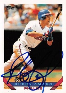 Ruben Amaro Jr. autographed baseball card (Philadelphia Phillies) 1993 Topps #43