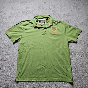 Canterbury Of New Zealand Rugby Shirt Mens XL Green Polo Short Sleeve Cotton