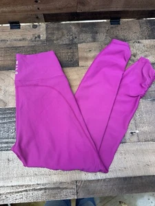 Wilo Womens Leggings Size M Fuchsia Ruch Leg Ribbed High Waist Activewear - Picture 1 of 4