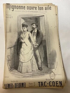 Antike Französische Oper um 1800 illustrierte Noten Mignonne ouvre ton aile  - Bild 1 von 3