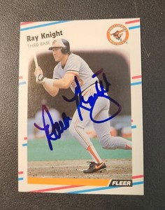 Ray Knight Autograph Signed 1988 Fleer Baltimore Orioles