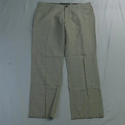Pantalones Enzo 38 x 30 Beige Glenn Cuadros 5 Bolsillos Relajados Boda Playa Hombres Foto 1 de 4