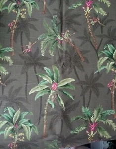 Fabric Monkey Jungle Pindler 3 Samples Pcs 26"X23" NWT B2G2 FREE IN FABRICS - Picture 1 of 5