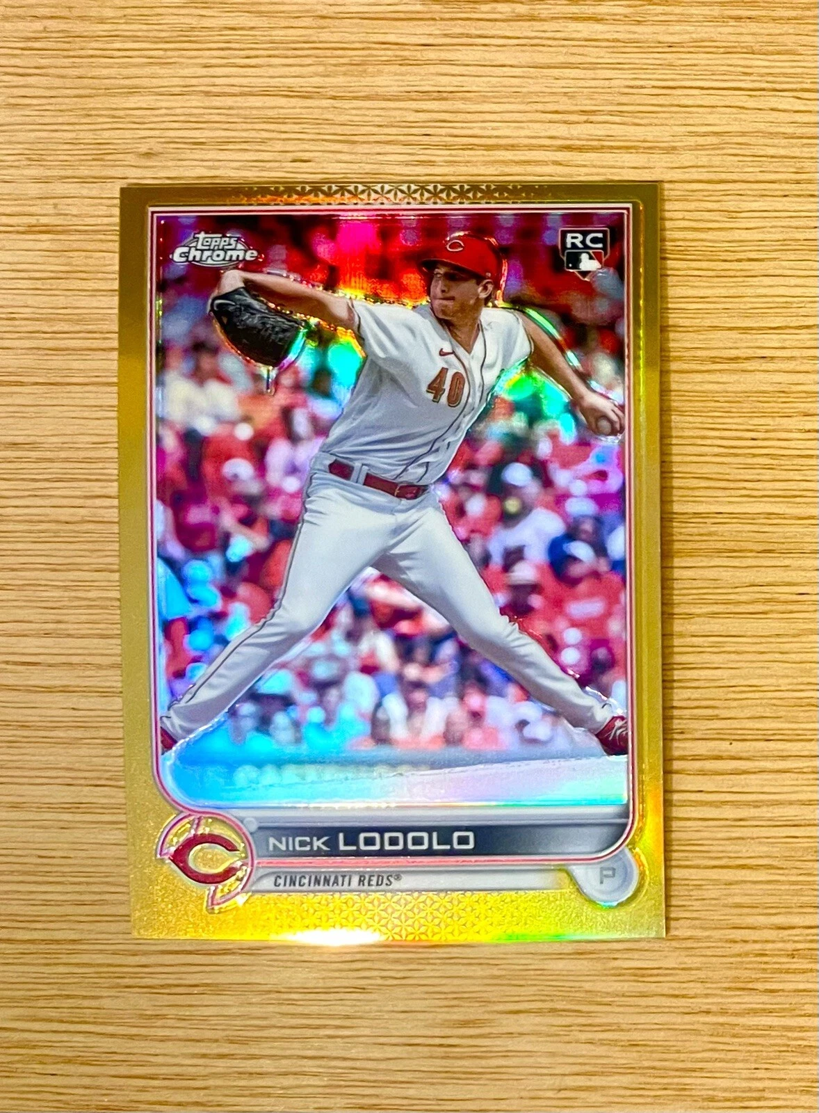 Nick Lodolo 2022 Topps Chrome Update USC123 GOLD REFRACTOR RC/50 Reds Rookie