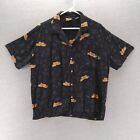 KAHLUA Anything Goes Hawaiian Shirt Button Down Black Size Large 