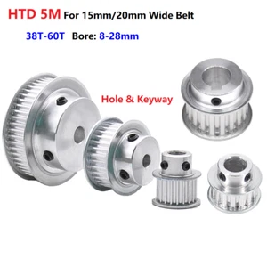 HTD 5M Timing Belt Pulley With Step 38-60T Teeth, BF Type, 15mm/20mm Wide Belt - Picture 1 of 9