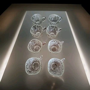 8 Glass Punch Bowl Serving Cups - Picture 1 of 7