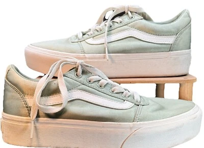 Zapatillas de plataforma Vans Old Skool talla 7,5 verde satinado para mujer Foto 1 de 4