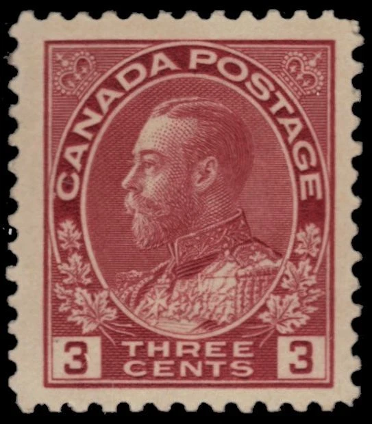 CANADA 109c - King George V "Admiral" 1924 Carmine Die II (pb48098) $70 - Image 1 of 1