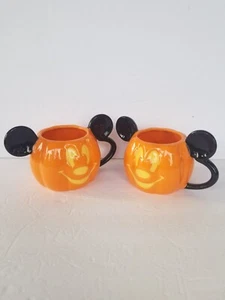 Mickey Mouse Halloween Pumpkin Lantern Mug Set Of 2 - Picture 1 of 7