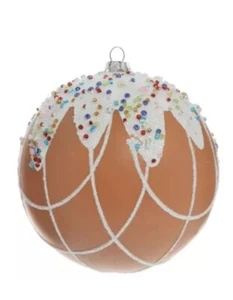 Gingerbread Brown Shatterproof 4”Ornaments with Snow Glitter Kurt Adler - Picture 1 of 2