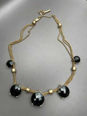 Collar Kenneth Cole Slide Negro Dorado 2 Cadenas Foto 1 de 4