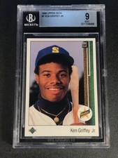 KEN GRIFFEY JR 1989 UPPER DECK #1 STAR ROOKIE RC BGS 9 SEATTLE MARINERS MLB (A)