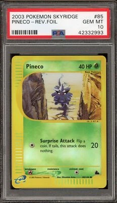 Pokemon Pineco Skyridge Reverse Holo #85 PSA 10 Gem Mint - Image 1 of 2