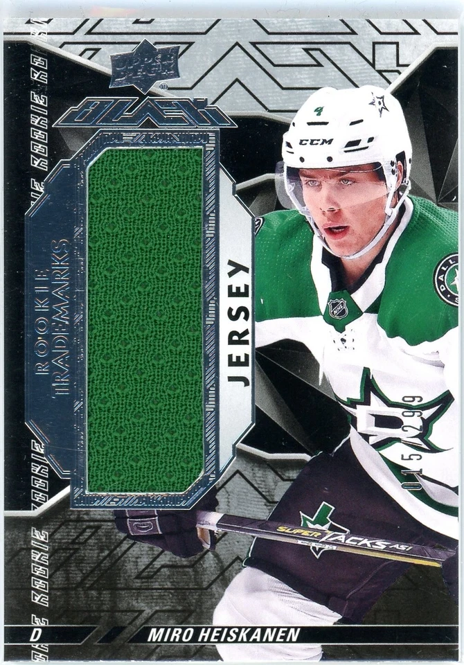 2018-19 SPx UD Black Rookie Trademarks Relics Jersey Miro Heiskanen /299 #RT-MH - Image 1 of 1